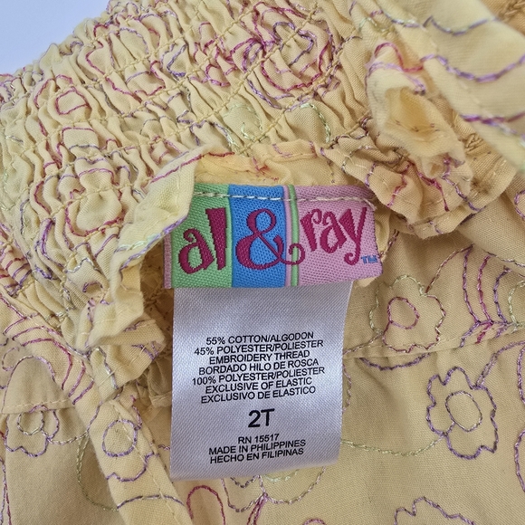 Penny M Yellow and Black Floral Kids Dress Duo Size 2T - Picture 3 of 5